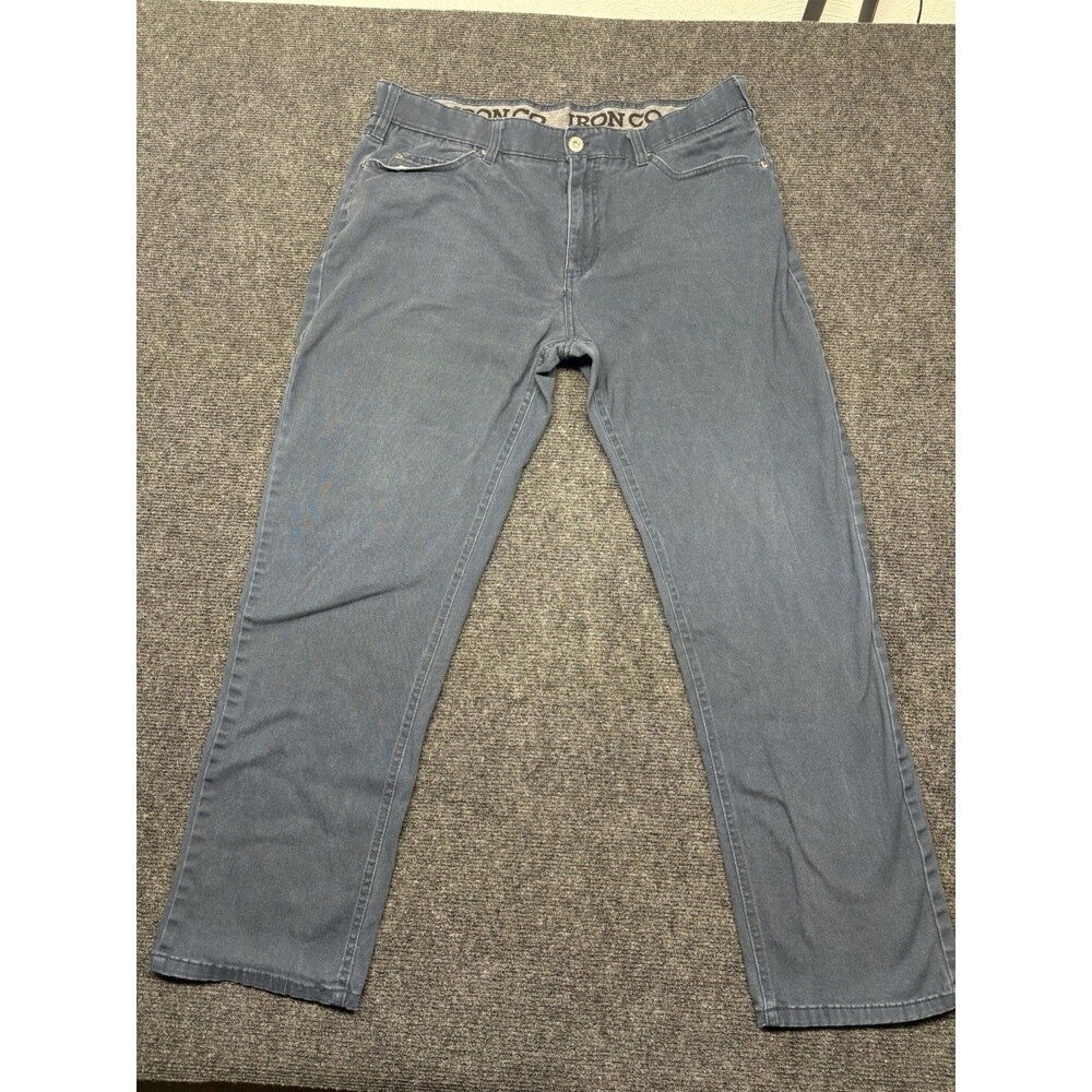 Iron Co Mens 36x29 Blue Chino Pants Stretch Flex Waistband Straight Leg